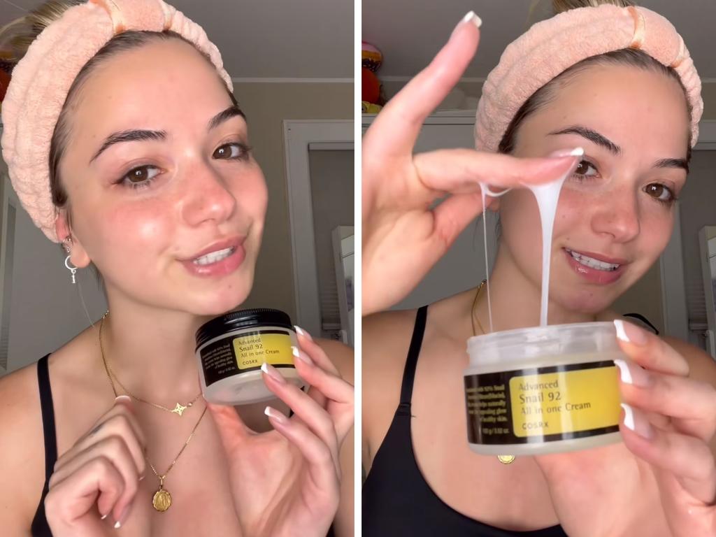 Keep your skin glowy and hydrated with this "weird" cream. Picture: TikTok/@angelxbeauty