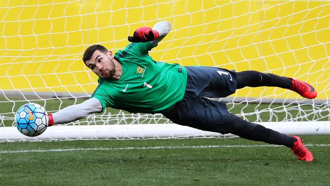 The Socceroos stopper is at the top of his game. (Brett Costello)