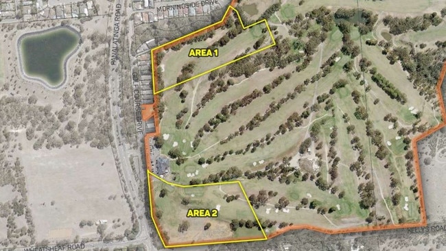 The plan for subdivisions at the Thaxted Park Golf Club in Woodcroft.