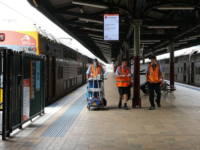 A general view of Central station in Sydney as issues continue with the breakdown of negotiations between unions and the government on enterprise bargaining. Picture: NewsWire / Gaye Gerard