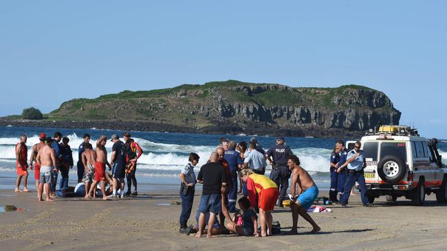 The scene at Fingal Head.