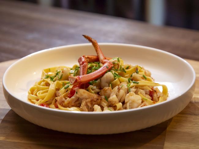 The crayfish pasta cooked by Nick Riewold on Celebrity MasterChef. Picture: Courtesy of Channel Ten