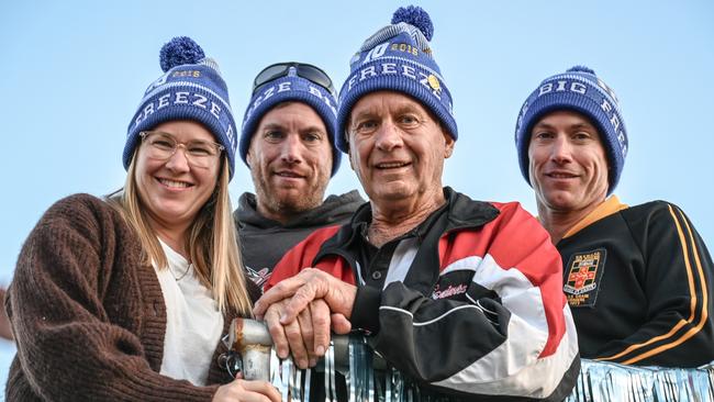Jess I’Anson, Jordan Schilg, David Schilg, and  Luke Schilg  at the Brocklesby Burrumbuttock Big Freeze which raised more than $150,000 for MND.