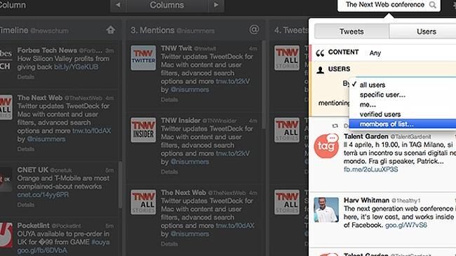 How to filter users on Tweetdeck. 