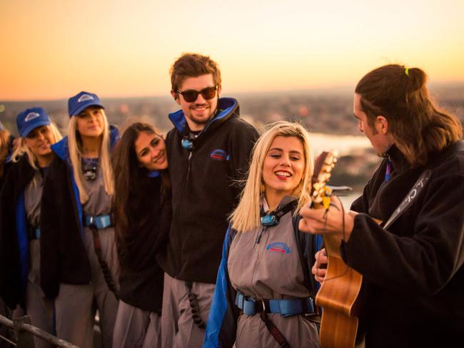 BridgeClimb's new Sunset Sessions feature musical acts like When Elisha Met Tommy.