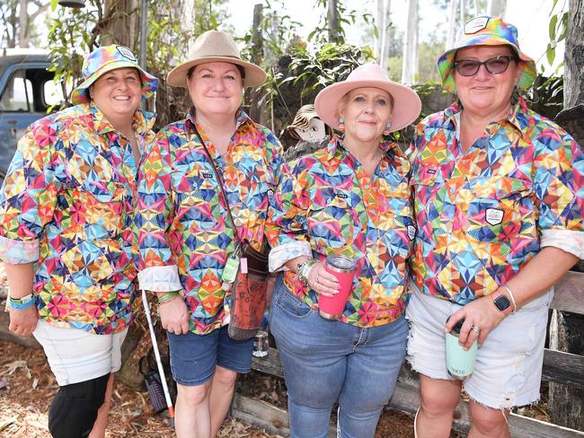 Jenny Haslem, Tina Wensley, Leesa Edwards and Karren Royd at Gympie Music Muster. Picture: Patrick Woods.