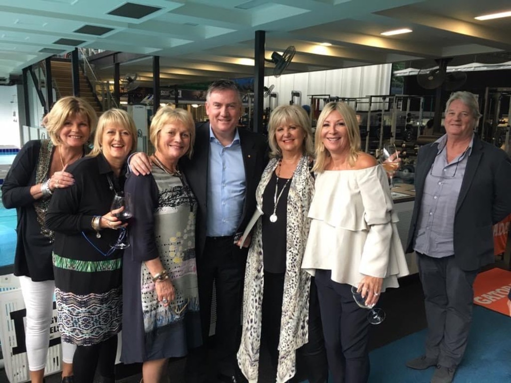 Pam McLaren (third from right) with Eddie McGuire. Picture: Supplied.