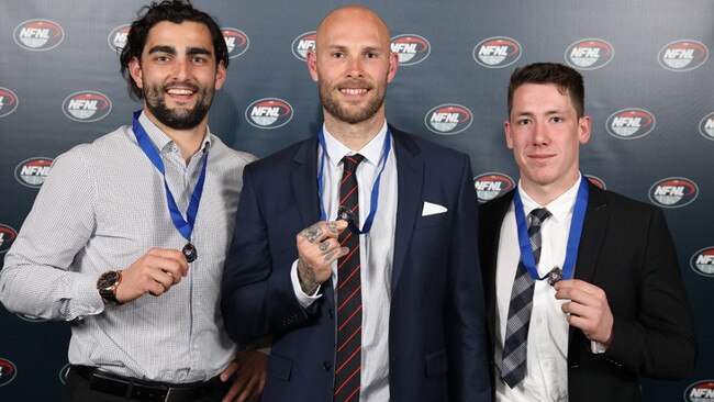 Xavier Dimasi, Brent Macaffer and Riley Loton tied for the NFL Division 2 league best-and-fairest.