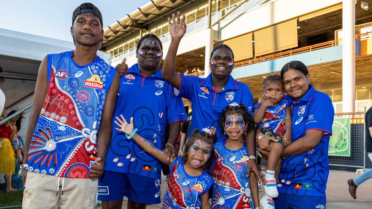 Kantilla family at the Gold Coast Suns v Western Bulldogs 2025 AFL match at TIO Stadium. Picture: Pema Tamang Pakhrin