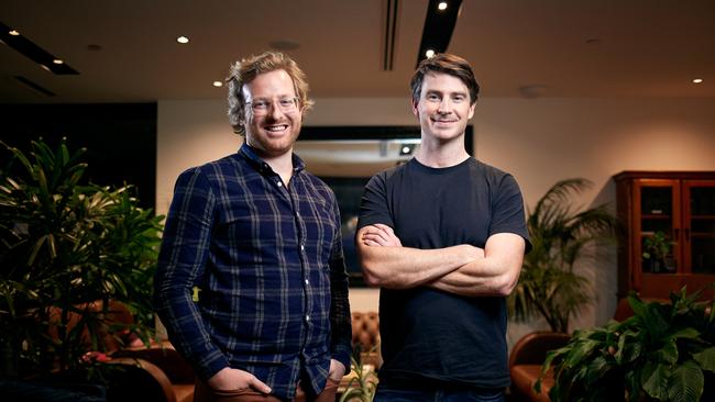 Amber Electric co-founders Chris Thompson and Dan Adams. Picture: Louis Trerise