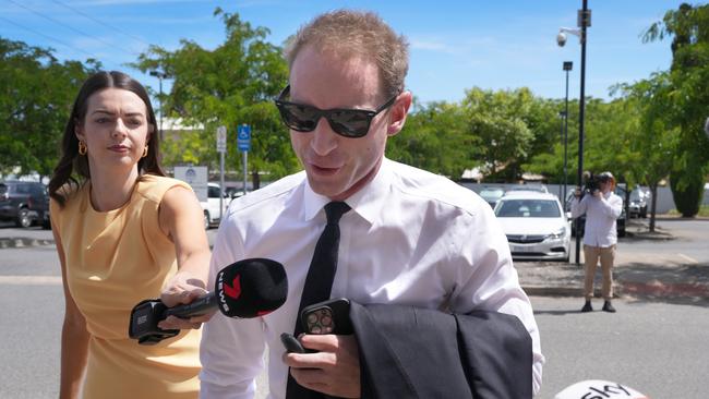 Former South Australian Liberal leader David James Speirs appeared in Christies Beach Magistrates Court on a drug supply charge. Picture: NewsWire / Dean Martin