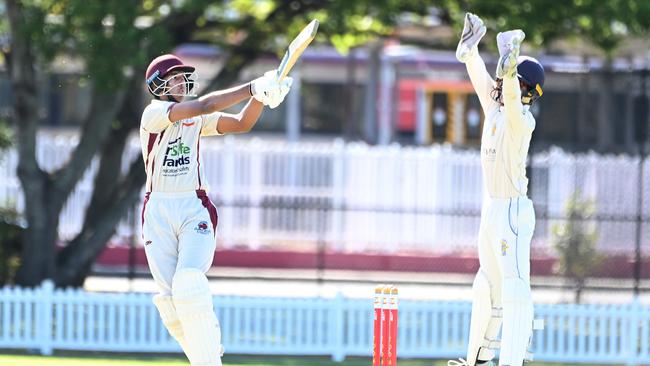 Toombul batsman Amitoj Sidhu Toombul V Gold Coast AT Mackay Oval. Saturday September 30, 2023. Picture, John Gass