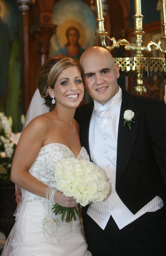 Helen Stylianou married Con Sotiris at St George Greek Orthodox Church, South Brisbane. Picture: Annette Dew