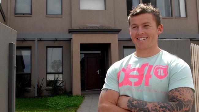 Todd Carney outside his home in Canberra.