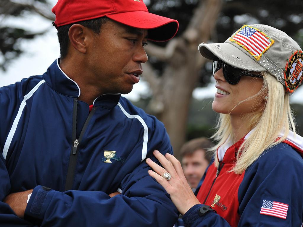 Tiger Woods with his ex-wife Elin Nordegren. She divorced him over his many affairs. Picture: AFP