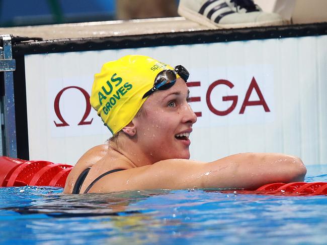 Australia's Madeline Groves wins the silver medal in the Women's 200m Butterfly Final on day five of the swimming at the Rio 2016 Olympic Games. Picture. Phil Hillyard
