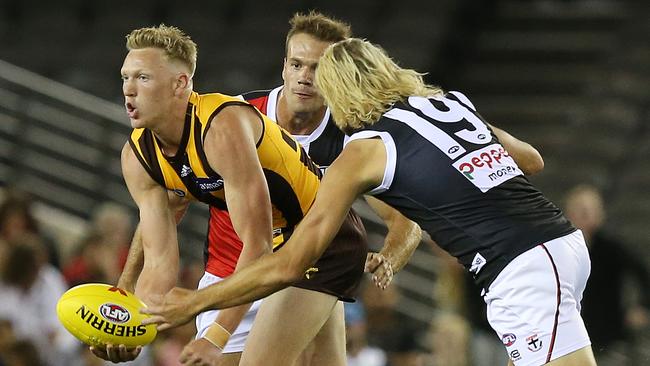 Hawthorn’s James Sicily is action during the AFLX tournament. Picture: Michael Klein