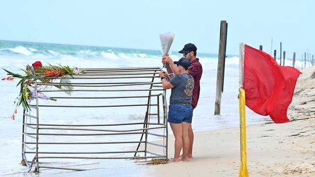 Tributes have flowed for a teenage girl killed in a shark attack at a popular surfing beach off Bribie Island, north of Brisbane. Picture: NewsWire / John Gass