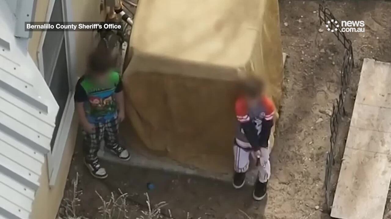 Shocking moment boys, 7 & 9, are shot at by cops