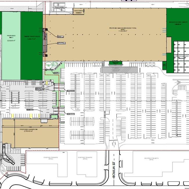 A development application lodged with the Brisbane City Council reveals plans for a major expansion at the Bunnings Warehouse in Stafford.