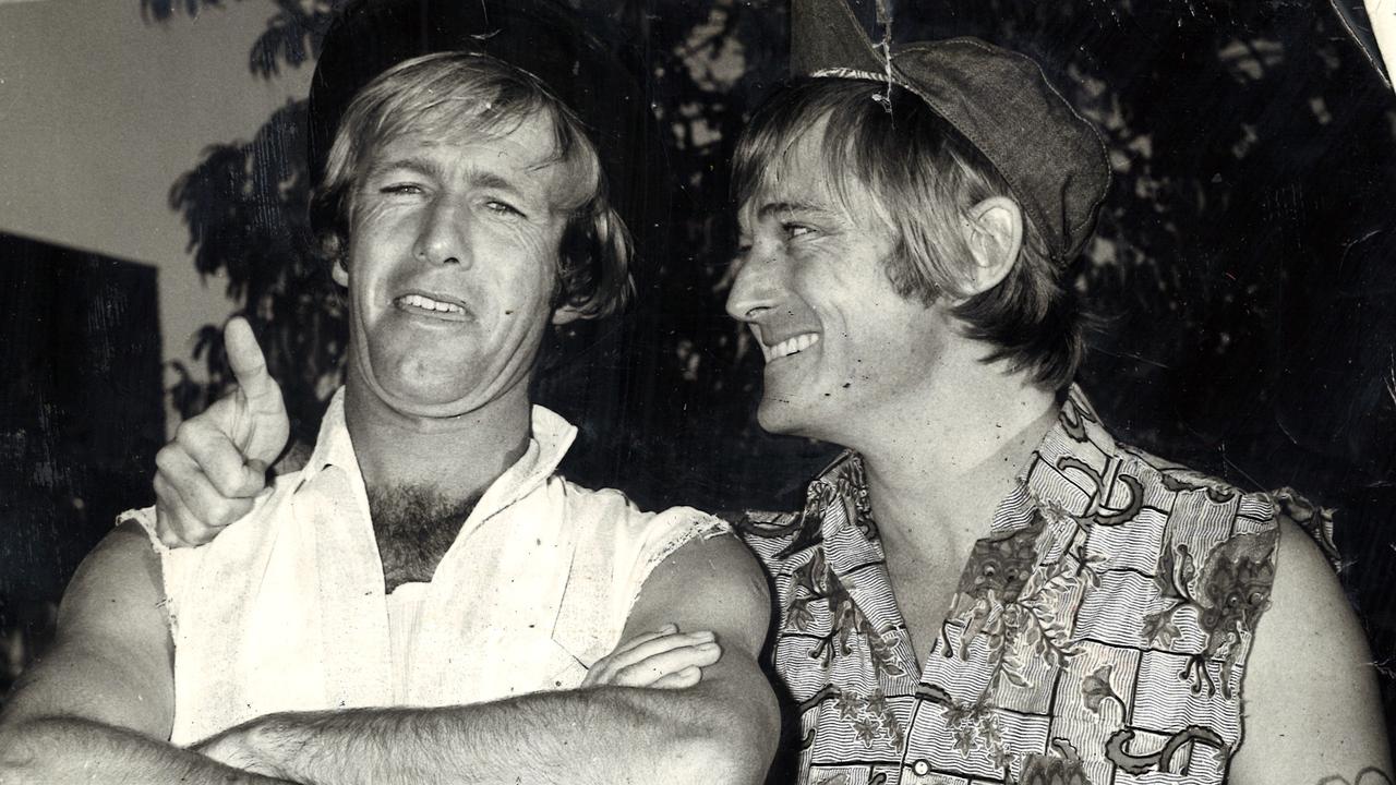 Paul Hogan and John ‘Strop’ Cornell in 1973. Picture: Supplied