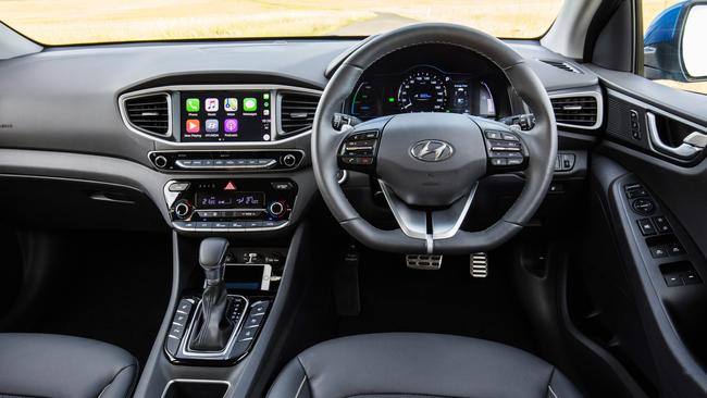 The Hyundai Ioniq interior isn’t as hi-tech or as high-end as it ought to be. Picture: Supplied.