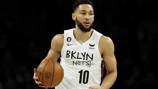 NEW YORK, NEW YORK - FEBRUARY 15: Ben Simmons #10 of the Brooklyn Nets dribbles during the first half against the Miami Heat at Barclays Center on February 15, 2023 in the Brooklyn borough of New York City. NOTE TO USER: User expressly acknowledges and agrees that, by downloading and/or using this photograph, User is consenting to the terms and conditions of the Getty Images License Agreement.   Sarah Stier/Getty Images/AFP (Photo by Sarah Stier / GETTY IMAGES NORTH AMERICA / Getty Images via AFP)