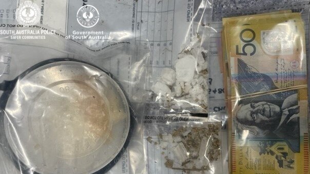 Drugs and cash allegedly found on a 36-year-old Port Pirie man. Picture: SA Police