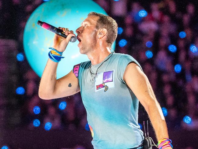 Coldplay perform at Marvel Stadium. Picture: Jake Nowakowski