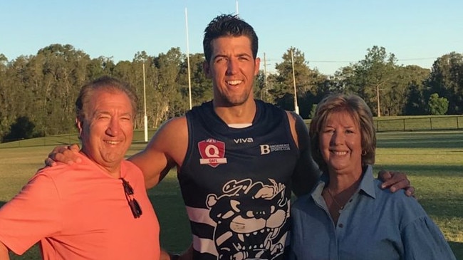 Alexander Aurrichio with parents Jill and Lou. Picture: SUPPLIED