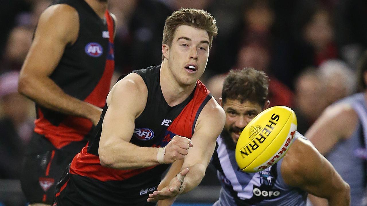 Essendon’s Zach Merrett as been left out of the 2020 leadership group. Picture: Michael Klein