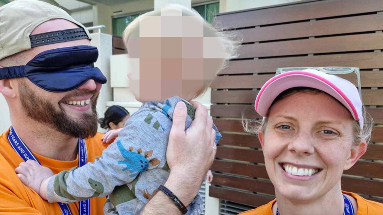 The 32-year-old had run blindfolded to raise money for charity. Picture: Facebook