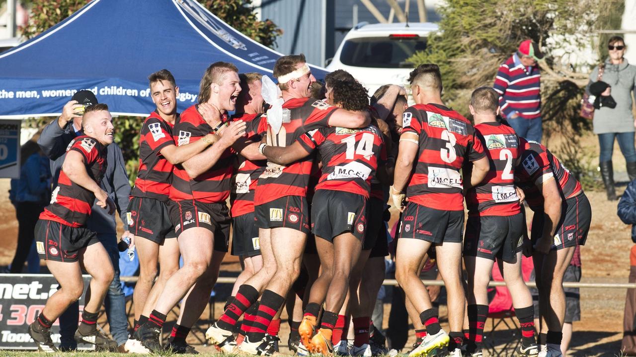 Valleys celebrate their win in the TRL grand final, Wattles vs Valleys. Sunday, 2nd Sep, 2018.