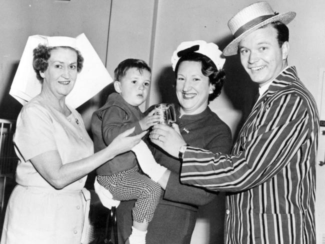 Bert Newton at the opening of the childminding centre at Chadstone Shopping Centre in 1960.