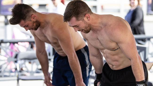 Get Going Personal Training head trainer Rick Bailey (left) and director Ethan Fleming did a 24-hour burpee challenge to raise money for mental health charity Livin.