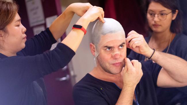 Ben’s hair is braided underneath the skull cap. Picture: Mark Stewart