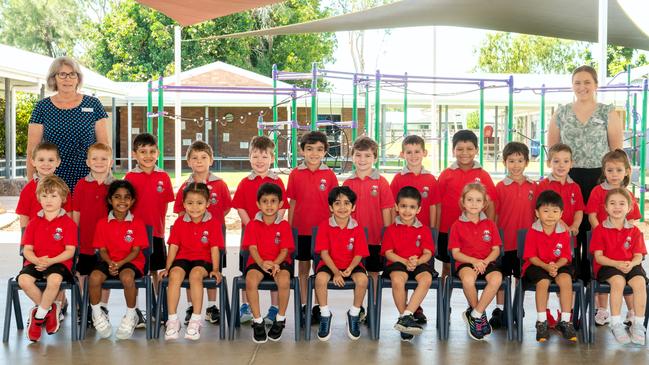 Whitsunday Anglican School Prep H Back Row: Mrs Sue Bartholomew (Teacher Aide), Fletcher Ross, Axl Rowe, Agam Singh, Ethan Ralph, Miles Rogers, Haroon Youssef, Coen Novosel, Xander Sotelo, Sabit Nasir, Julian Kana, Avery Marriott, Harper Ribaldone, Mrs Alyse Hurley (Teacher) Front Row: Archer Palise, Diya Jacob, Emily Nishihata, Vivaan Narsingpura, Daniel Alumbarak, Abdurrahman Hasmat, Evelyn Downes, Edwin Chen, Madeline Stacey Picture: Michaela Harlow