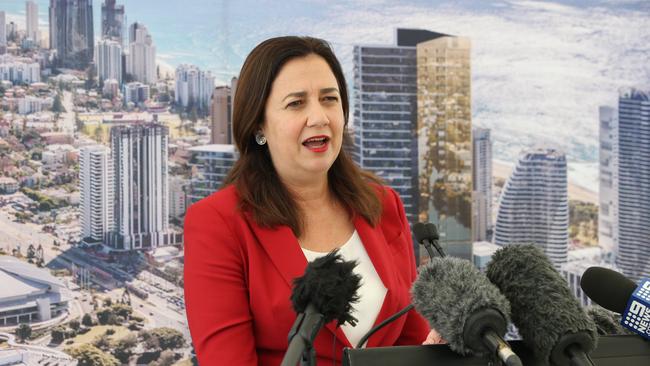 Premier Annastacia Palaszczuk at the The Star Entertainment Group sod turning ceremony at their new development site at Broadbeach. Picture Glenn Hampson