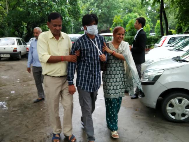 Puneet arrives for a previous court hearing in New Dehli