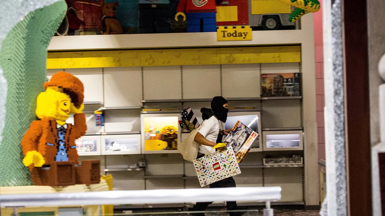 Not even the Lego store was safe. Picture: EPA/Alba Vigaray