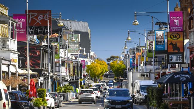 One in five buildings sit empty on Adelaide’s Hindley St. Picture: Roy VanDerVegt