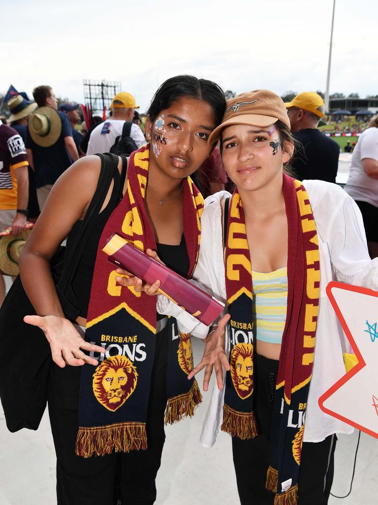 Trisha Das and Alanna Alexandera at the NAB AFLW grand final. Picture: Patrick Woods