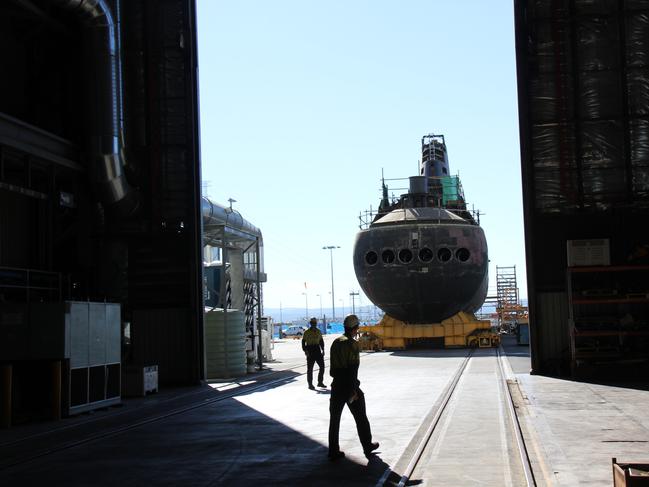 At the ASC shipyards, where one of the Collins class subs is about to undergo maintenance.