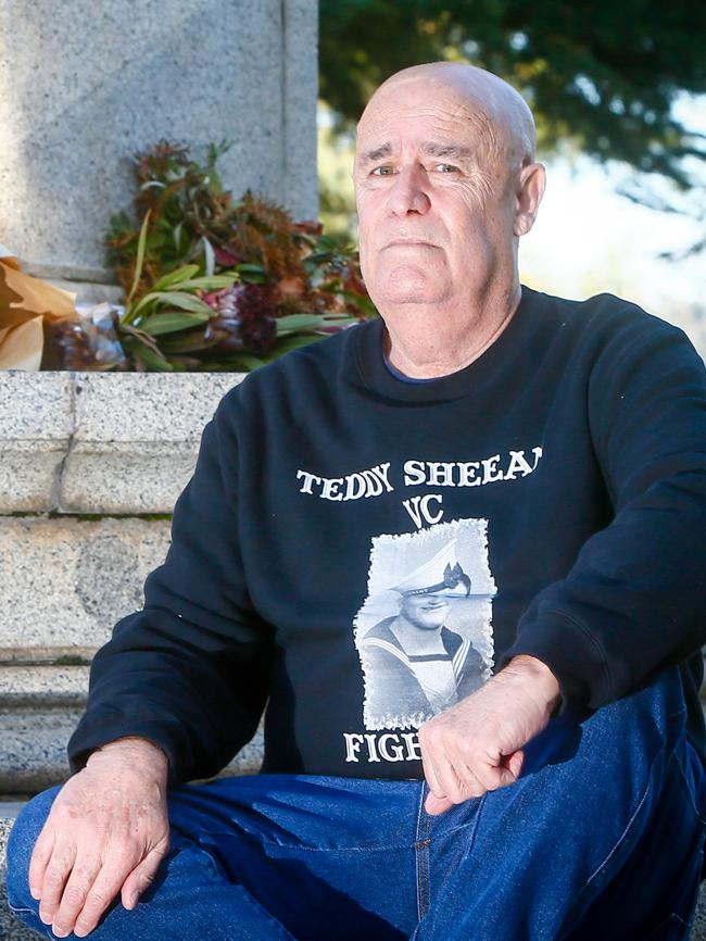 Garry Ivory, nephew of Teddy Sheean. Picture: Patrick Gee