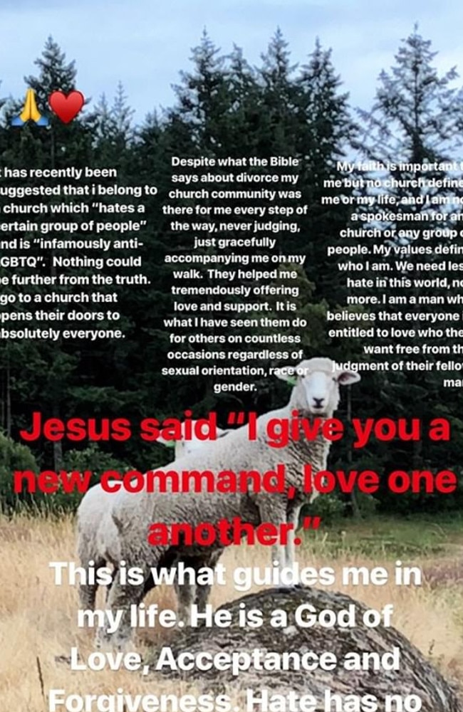 Chris Pratt was forced to defend his church after it was accused of being anti-LGBTQ. Picture: Instagram.