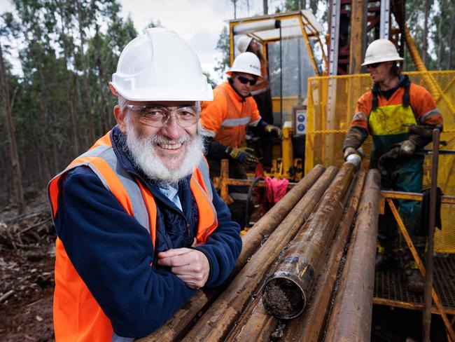 Joseph Gutnick  CEO of Mazel Resources at a drilling site on the companies mining lease at Moina in Tasmania.23-03-2022photo - Peter Mathew