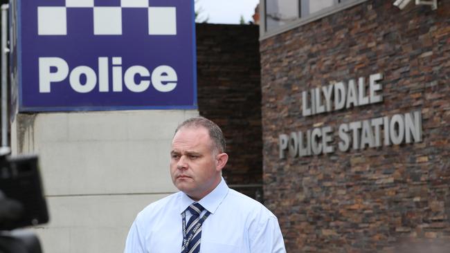 Detective Leading Senior Constable Andrew Austin says the brawl was caught on CCTV. Picture: David Crosling