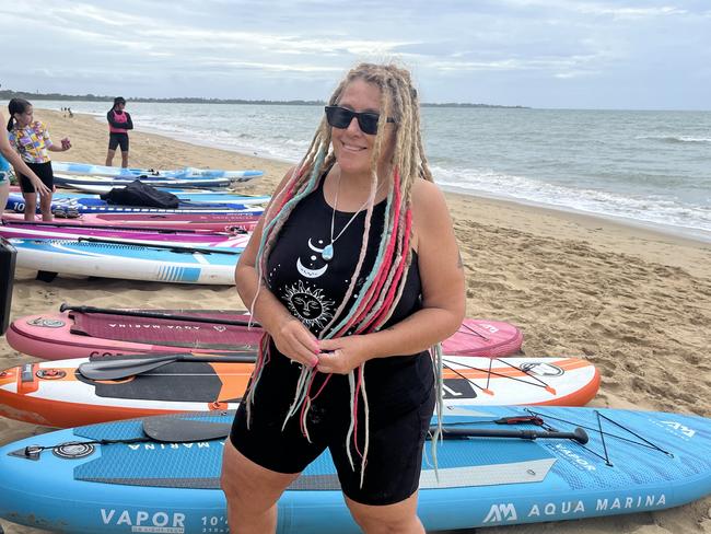 A paddle out held in the waters off Torquay beach in memory of Tash Raven, organised by her friend Sara Ashdown.