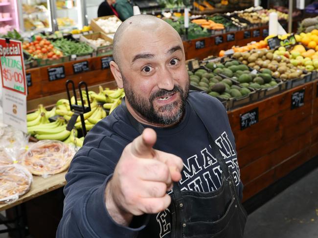 ADELAIDE, AUSTRALIA - NewsWire Photos July 1 2022: John Kapiris inside his St Bernards Fruit and vegetable store in Adelaide. His video about supermarkets price gouging customers and using cost of living as an excuse went viral this week. NCA NewsWire / David Mariuz