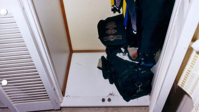 The cupboard where Natasha Ryan was found hiding by police.